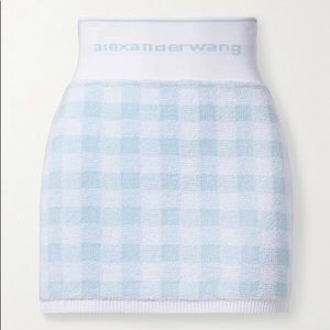 Gingham terry mini skirt